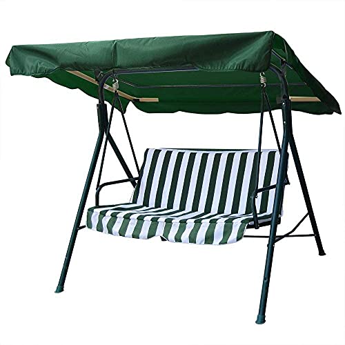 76 x 44 Inch Deluxe Outdoor Swing Chair Canopy Top Cover Replacement UV30 180gsm Porch Swing Top Cover for Patio Swing Yard Seat Cushion Green (LEGENDARYYES)