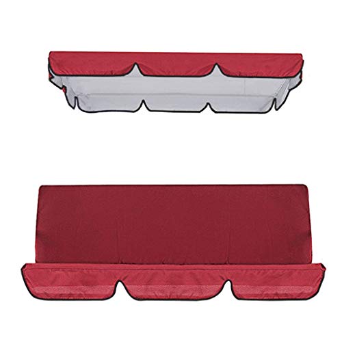 Canopy  Cushion Replacement for Patio Swing Chair 3Person Outdoor Canopy Swing Removable Cushion  Canopy Outdoor Swing Glider Protector for Garden Poolside Balcony (77x49x659x20x4)Red
