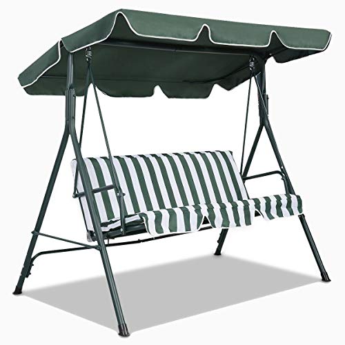 Goplus Swing Canopy Replacement Waterproof Top Cover for Outdoor Garden Patio Porch Yard Top Cover Only (77 x 43 Green)