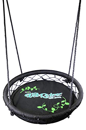 M  M Sales Enterprises Inc Web Riderz Outdoor Backyard 600Pound Capacity Nylon Rope Saucer Basket Hammock Tree Swing for Kids Toddlers and Adults