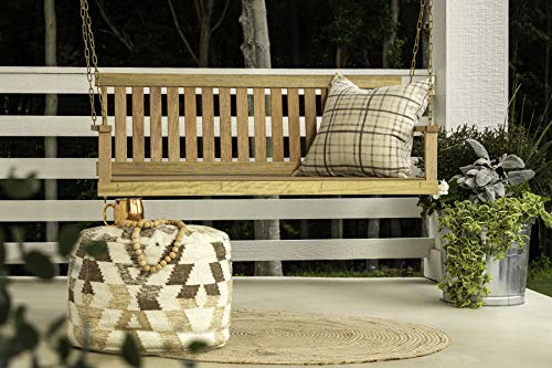 WoodlawnHome 800018 Traditional 4Foot Swing Seat with Chains in Unfinished Hardwood…