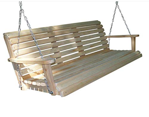 5 Ft ROLL BACK PORCH SWING made from Rotresistant Select Louisiana Cypress Eternal Wood Made in the USA  Green Furniture  GO GREEN