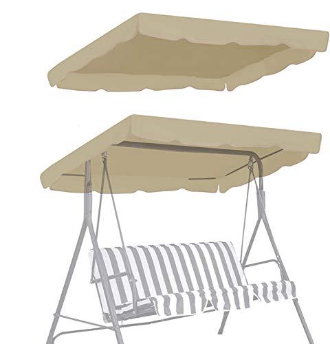 BenefitUSA Canopy ONLY Patio Outdoor 77x43 Swing Canopy Replacement Porch Top Cover Seat Furniture (Beige)