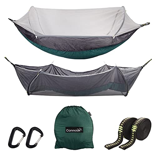 Cammouer Camping Tent Hammock for Trees Portable Hammock with Net Parachute Fabric Travel Bed for Hiking