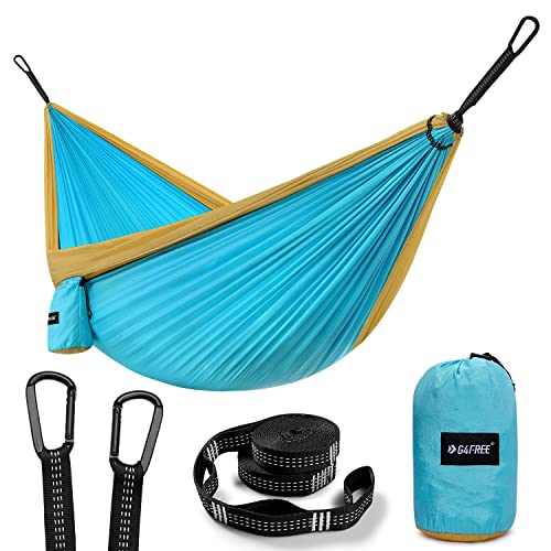 G4Free Large Camping Hammock 2 Person with Tree Straps Portable Parachute Hammock for Backpacking Travel Beach Camping Hiking Backyard