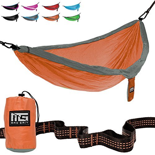 Mad Grit Double Parachute Camping Hammock with Straps  Carabiners