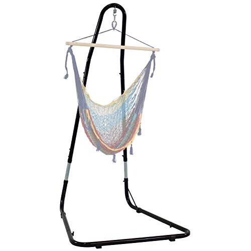 Sunnydaze Adjustable Hammock Chair Stand  79Inch to 93Inch Tall Hanging Stand Only  HeavyDuty 330Pound Weight Capacity