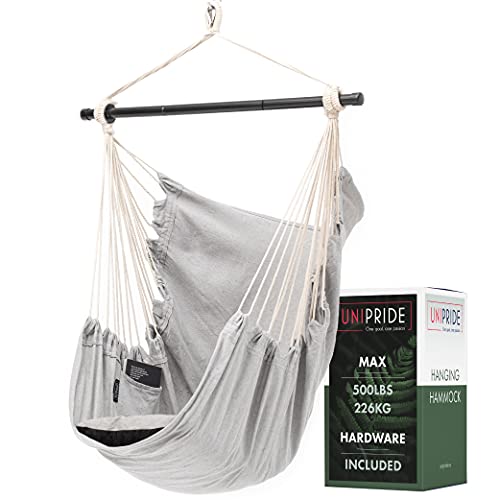 Hammock Chair Swing (Heavy Duty)  Hammock Swing Chair for Indoor  Outdoor I Good for Patio and Porch I Bedroom Hanging Chair I Hanging Hardware  Pillows Included