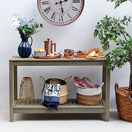 Cambridge Casual Solid Wood West Lake Outdoor Console Table Weathered Grey