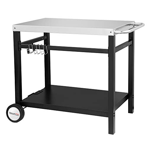 Royal Gourmet DoubleShelf Movable Dining Cart TableCommercial Multifunctional Stainless Steel Flattop Worktable PC3401S