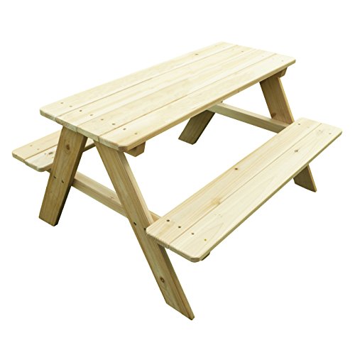 Merry Garden Kids Wooden Picnic Bench Outdoor Patio Dining Table Natural