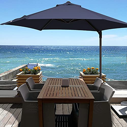 JEAREY 9FT Offset Cantilever Patio Umbrellas Heavy Duty Outdoor Hanging Umbrellas Large Round Sun Umbrella with 360° Rotation and Crank System  Cross Base for Backyard Pool Market Balcony Deck