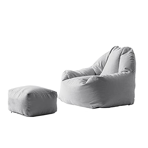 BEYTII Bean Bag Player Lounge Chair Outdoor Inflatable Lazy Sofa Washable Living Room Lounge Chair Bedroom Bean Bag Chair Super Soft Home Decoration Sofa Chair (Color  Light Gray)