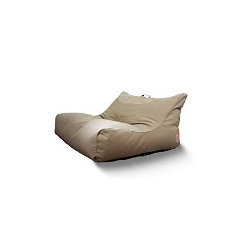 INDOSOUL Indoor Outdoor Bean Bag Chair  Santa Cruz Premium Double  Outdoor Living and FurnitureCOVER ONLY Requires Filling Portable Luxury Beanbag Made of Premium Material (Taupe)