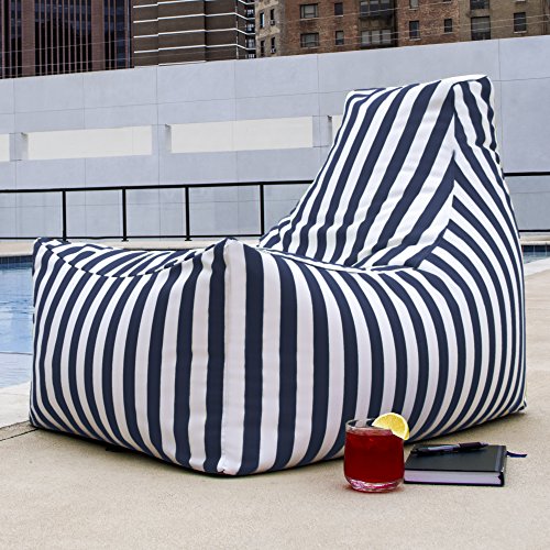 Jaxx Juniper Outdoor Bean Bag Patio Chair Navy Stripes