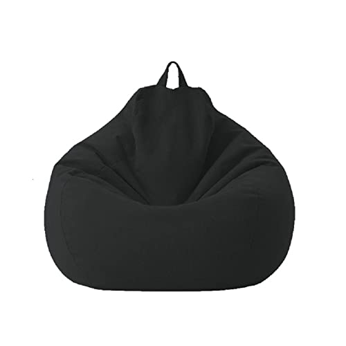 Lazy Bean Bag Sofa Chair Cover Large NonFilled Sofa Chair Indoor Outdoor for Home Garden Lounge Living Room (Black 100  120cm)