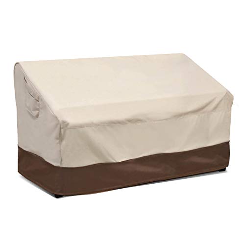 Vailge 2Seater Heavy Duty Patio Bench Loveseat Cover 100 Waterproof Outdoor Sofa Cover Lawn Patio Furniture Covers with Air Vent Small(Standard) Beige  Brown