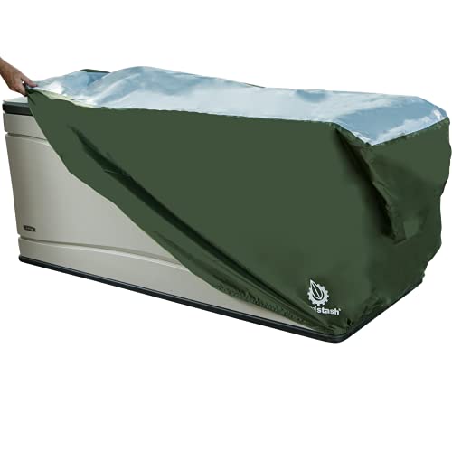 YardStash Deck Box Cover  Heavy Duty Waterproof Covers for Outdoor Cushion Storage and Large Deck Boxes  Protects from Rain Wind and Snow  XL  Green