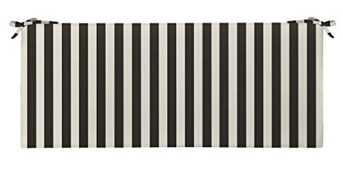RSH Décor Indoor Outdoor 3 Foam Bench Cushion with Ties ( 36 x 14 x 3 ) Choose Color  Size (Black  White Stripe)