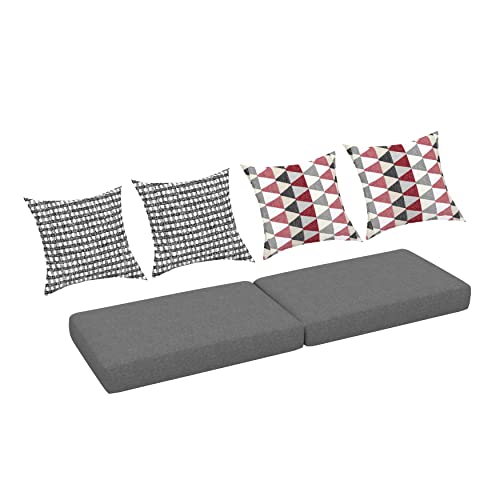 Creative Living Outdoor BenchSetteeSwing Cushion with Four Patio Decorative Pillows 59 Grey