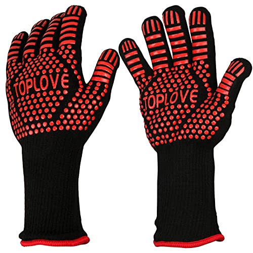 BBQ Grill Gloves 1472℉ NEWEST EN407EN420 CE Heat Resistant  Oven Silicone Glove Fireproof for Smoker Baking  Hightemp Barbecue Grilling Potholders  Heatinsulated Cooking Mitt XLong