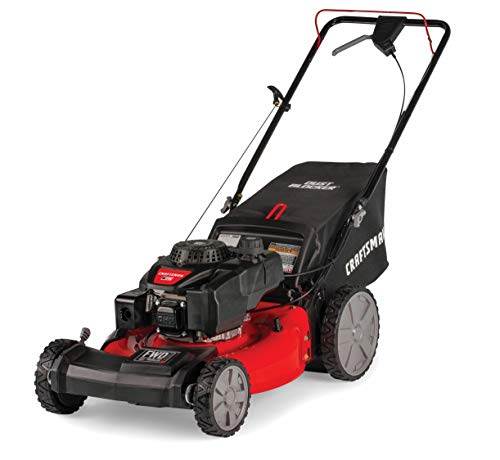 Craftsman M215 159cc 21Inch 3in1 HighWheeled FWD SelfPropelled Gas Powered Lawn Mower with Bagger