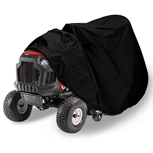 ASHLEYRIVER Riding Lawn Mower Cover  Heavy Duty 420D Polyester Oxford Waterproof UV Protection Universal Fit with Drawstring  Cover Storage BagBlack