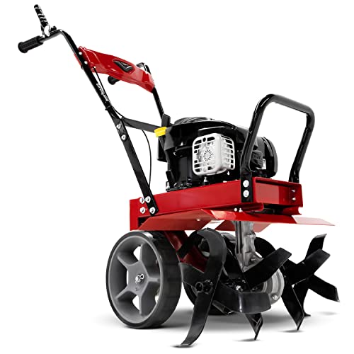 Earthquake Badger Front Tine Tiller Powerful 140cc 4Cycle Briggs and Stratton Engine TwoPosition Wheel Assembly Adjustable Tilling Width Model 38040