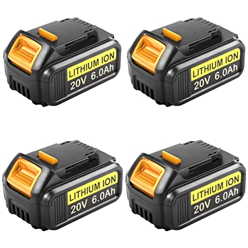 4Pack 60Ah 20V Battery for DEWALT 20 Volt Battery fit DEWALT All 20V Max XR Cordless Tools DCB200 DCB201 DCB203 DCB204 DCB205 DCB206 DCB207 DCB2052 DCDDCFDCG Series