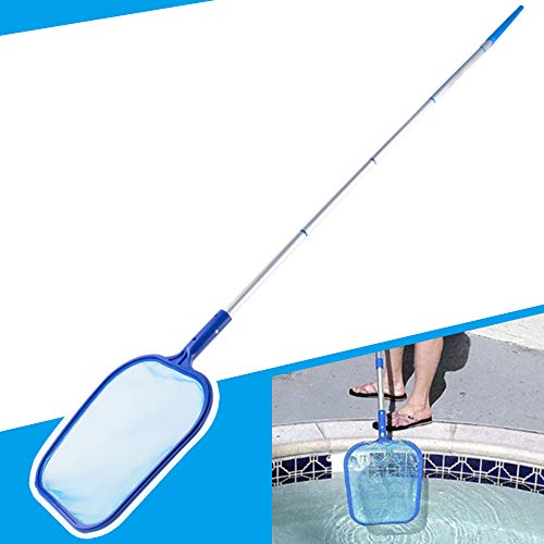 Anothera 48 Pool Skimmer Net Adjustable Aluminum Telescopic Pole Swimming Leaf Rake Net for Spa Pond Pool，Pool Cleaner Supplies