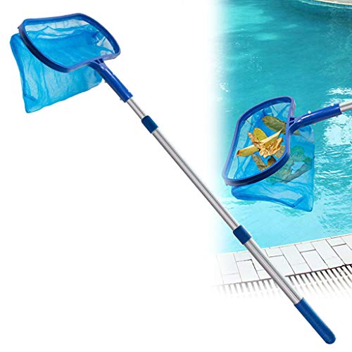 IronBuddy Pool Skimmer Deep Net with 17 41 Telescopic Pole Mesh Pool Leaf Skimmer Rake Net for IngroundAbove Ground Swimming Pool Hot Tub Spa Pond Pool Cleaning Net