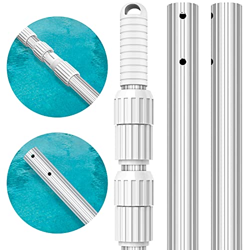 Swimming Pool Pole Professional 165 Foot Aluminium Telescopic Pole 130mm Thicken Fits Skimmer Nets Rakes Brushes Vacuum Heads Cleaning Heavy Duty Adjustable 3 Pieces from 65 to 165ft Extension