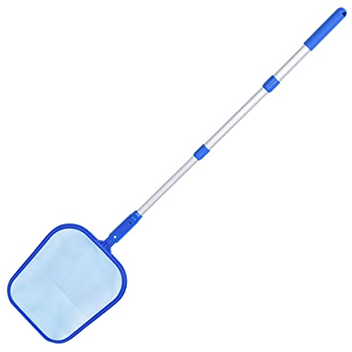 TOCKE Pool Skimmer Net Fine Mesh Pool Cleaner with 177413 inch 3 Sections Telescopic Aluminum Pole Leaf Skimmer for Quick Cleaning Above Ground Pool Swimming Pool Spa Pond