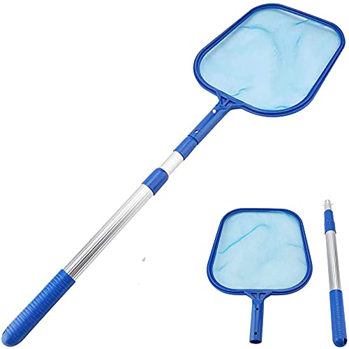 kayiou Pool Skimmer Net with 1741 inch Telescopic Pole Leaf Skimmer Fine Mesh Rake Net for Swimming Pool Hot Tub Spa Pond Cleaning (3Section Telescopic Pole)