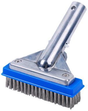 Pooline 5 Pool Brush with 5 Aluminum Back and Handle Stainless Steel Bristles  Blue Brush Body