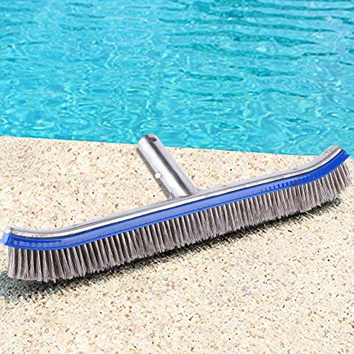 Zerone Swimming Pool Steel Brush 18inch Swimming Pool Steel Brush Bottom Cleaning Supplies for Pond Spa Hot Spring