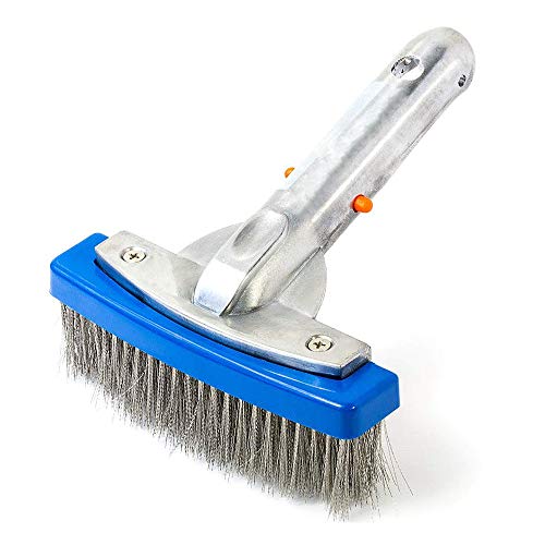 katikies 5inch HeavyDuty Swimming Pool Cleaning Brush with Aluminum Handles  Stainless Steel bristles is Ideal for handling Stubborn Stains in Concrete and Granite Pool