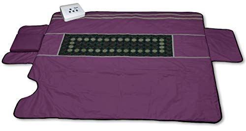 1Love Professional Sauna Blanket Premium Zero EMF Technology Durable Waterproof Nylon  Purple Far Infrared Therapy Jade  Tourmaline Therapeutic Stones 360° Complete Coverage