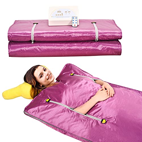 ETE ETMATE Sauna Blanket 2 Zone Digital Infrared Oxford Sauna Blanket Upgraded Version Zipper Type Body Shaper Detox Therapy Anti Aging Beauty Machine