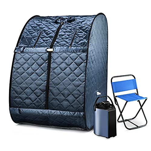 Portable Steam Sauna Foldable Lightweight Steam Saunas for Home Spa 3L  800W Steam Generator with Protection Bag  Chair Included Steam Sauna with Remote Control for Recovery Wellness Relaxation