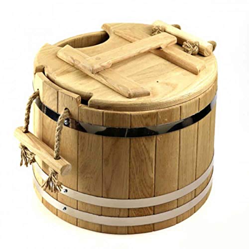 Sauna Bucket Wooden Spa Bucket for Whisks Soaking and Aroma Infusion 4 gal 15 litres