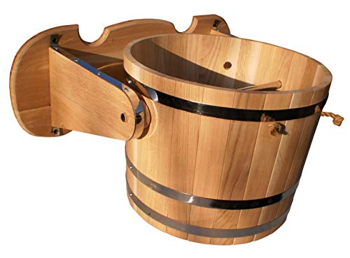 Sauna Shower Bucket Sauna Cold Shower Wooden Bath Bucket for Spa Scottish Shower 4 gal 15 Liter