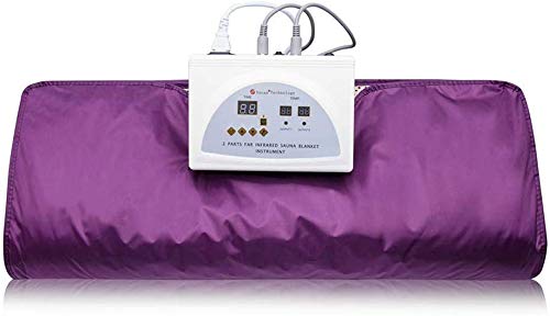 S SMAUTOP 2 Zone Digital FarInfrared (FIR) Oxford Sauna Blanket Body Shaper Professional Detox Therapy Sauna Blanket(Purple)