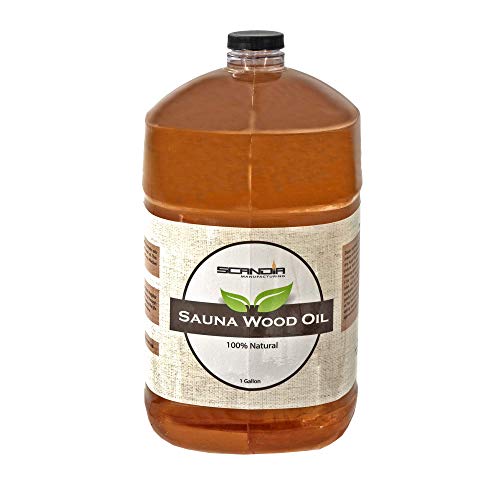 Scandia All Natural Sauna Wood Oil for Restoring and Protecting Saunas  Interior and Exterior Application  Cedar Scent  1 Gallon Size