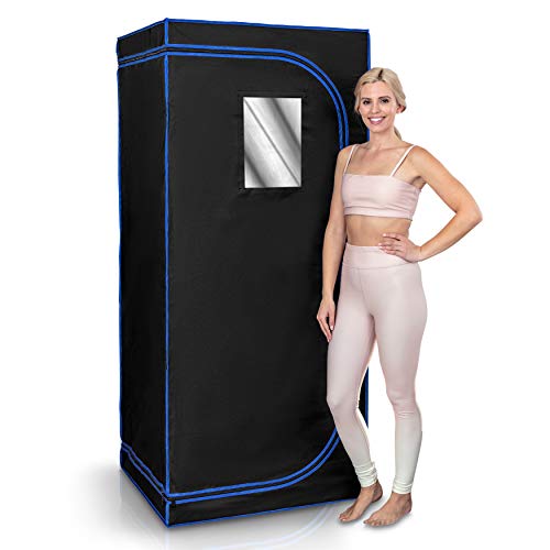 SereneLife Portable Full Size Infrared Home Spa One Person Sauna  with Heating Foot Pad and Portable Chair