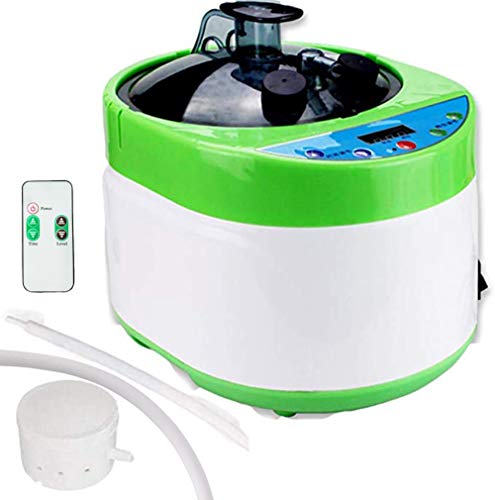 ZONEMEL 4 Liters Sauna Steamer Portable Steam Generator with Remote Control Stainless Steel Pot Spa Machine with Timer Display for Body Detox (110V Green)
