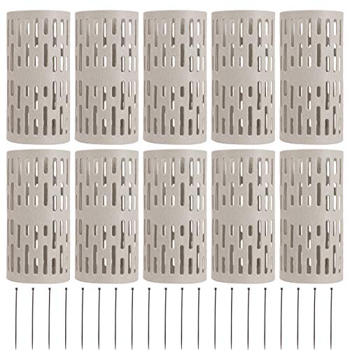 10 Pack Plastic Plant and Tree Trunk Protectors Easy Flexible Tree Guard with 20pcs Locking Zip Ties Expandable Nursery Mesh Tree Bark Protector for Preventing Tree Trunk from Trimmers Mowers Rodents