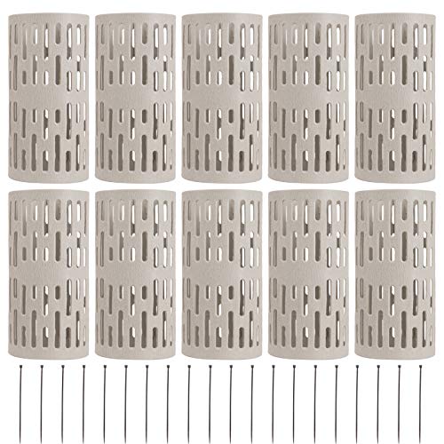 10 Pack Plastic Plant and Tree Trunk Protectors Easy Flexible Tree Guard with 20pcs Locking Zip Ties Expandable Nursery Mesh Tree Bark Protector for Preventing Tree Trunk from Trimmers Mowers Rodents