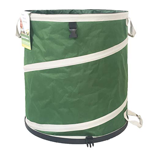 32 Gallon PopUp Collapsible Yard Garden Bag (19x25 inch) Hard Bottom with 4 Handles for Yard Waste ContainerCollapsible Trash CanCamping Waste BagDrawstring Laundry BagRecycling BinLawn Leaf Bag