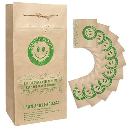 Brown Paper Lawn Leaf Bags 30 Gallon 10 pack String to Close the bag Yard Waste bags for Garden Compost debris leaves grass clippings Refuse  Trash Environment friendly Biodegradable  Recyclable